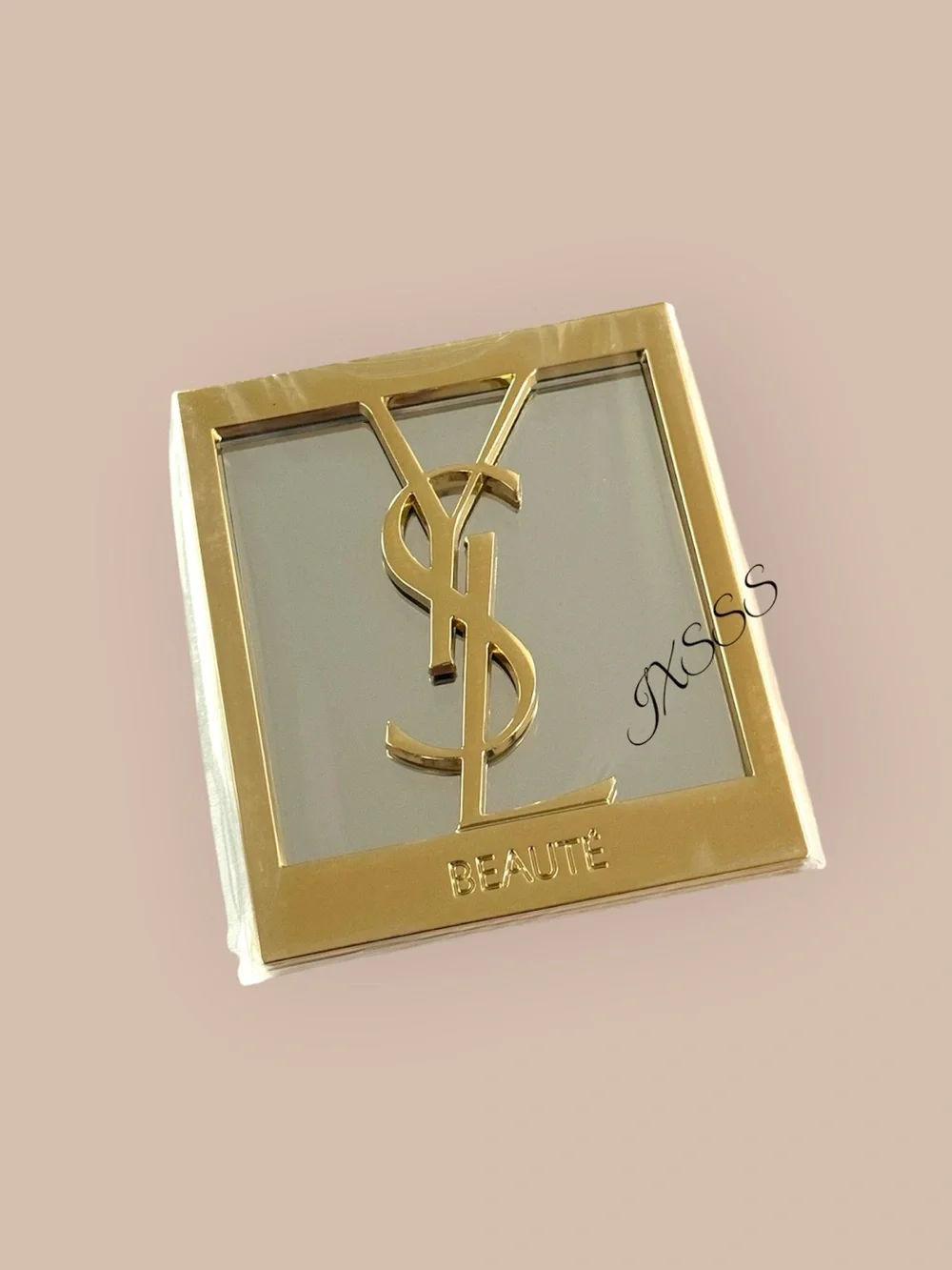 Gold YSL (Yves Saint Laurent) Beauty (Fold-Over) Cosmetic-Makeup Compact Mirror